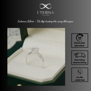 NHẪN BẠC NỮ TRỤ ĐÁ 6 CHẤU – TOẢ SÁNG VẺ ĐẸP