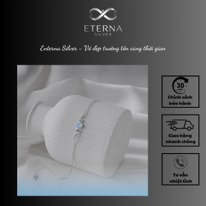 Lắc Tay Bạc 925 Eterna Silver Cành Lá - Nét thanh khiết cùng sắc xanh dịu dàng