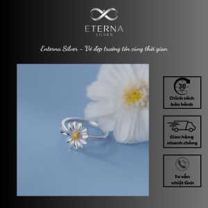 Nhẫn Bạc Nữ Hoa Cúc Freesize