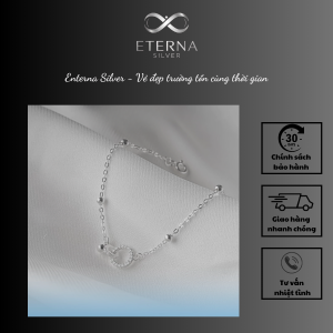 Lắc tay bạc nữ Eterna Silver Circle Shine – Biểu tượng của sự gắn kết viên mãn