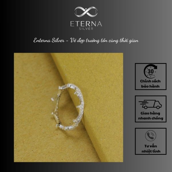 Nhẫn Bạc Nữ Hình Vương Miện Nạm Đá Cao Cấp– Laura Jewelry Sang Trọng, Cá Tính - Ảnh 3