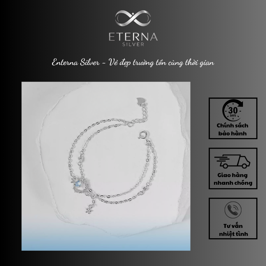 Lắc tay bạc Eterna Silver – Ánh trăng trong giọt sương - Ảnh 3