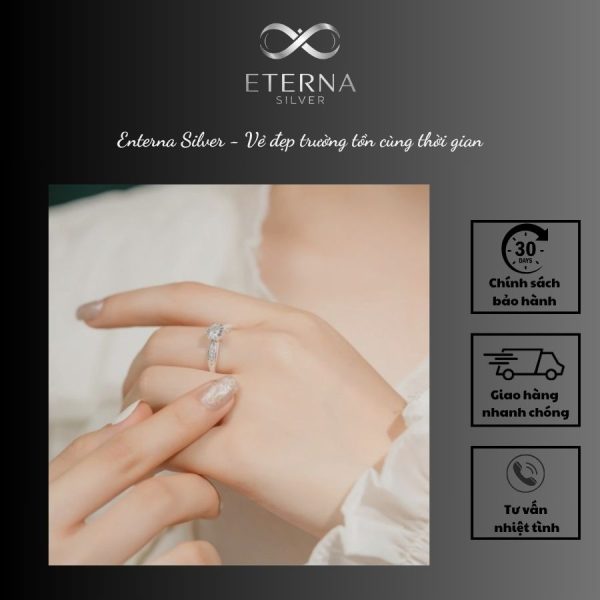 NHẪN BẠC NỮ TRỤ ĐÁ 6 CHẤU – TOẢ SÁNG VẺ ĐẸP - Ảnh 4