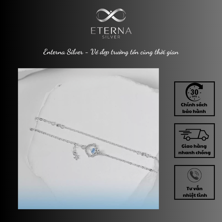 Lắc tay bạc Eterna Silver – Ánh trăng trong giọt sương - Ảnh 4