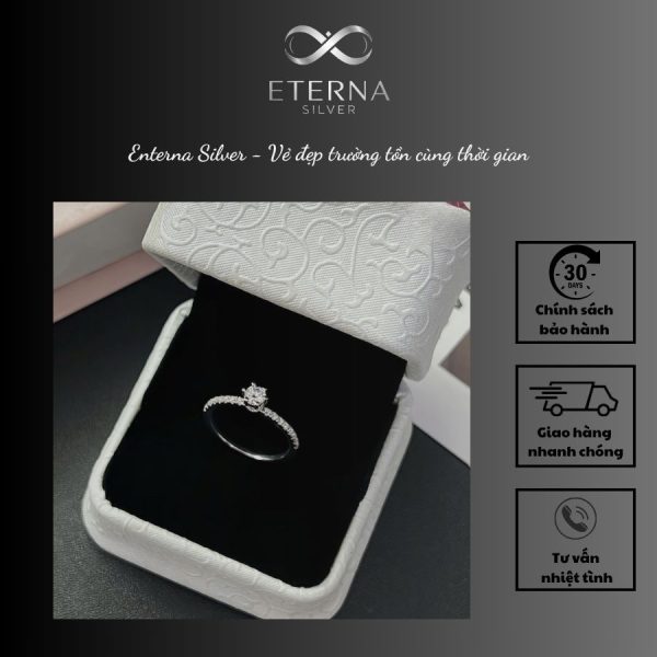 NHẪN BẠC NỮ TRỤ ĐÁ 6 CHẤU – TOẢ SÁNG VẺ ĐẸP - Ảnh 5