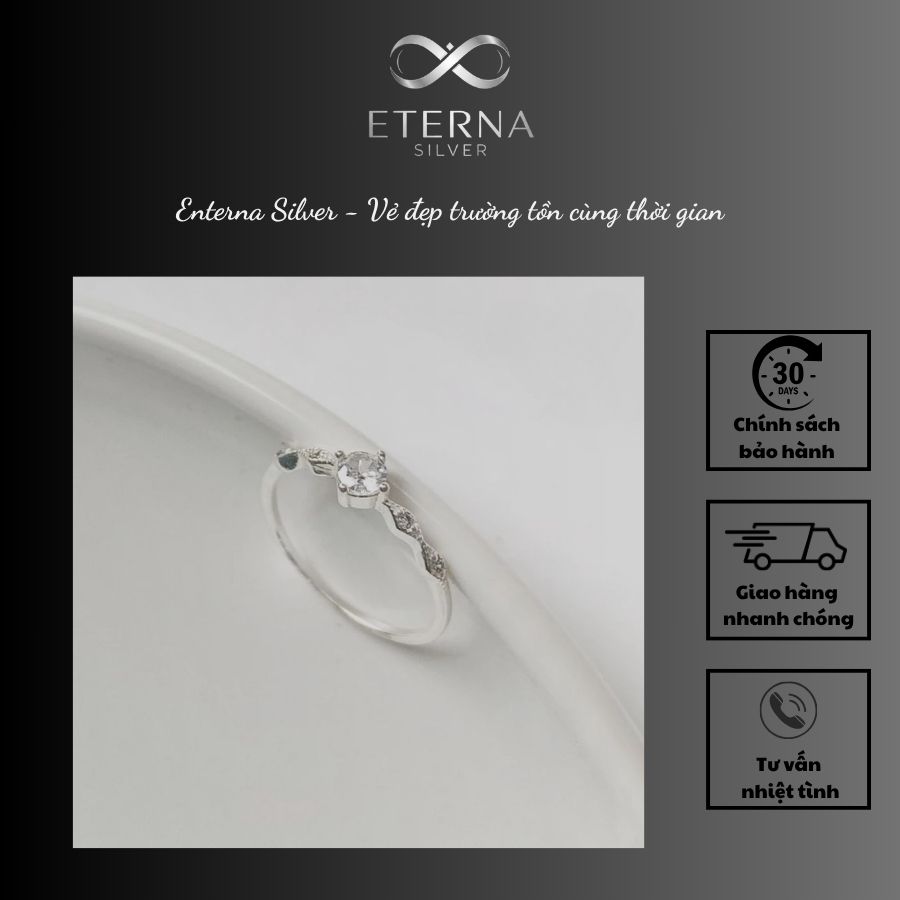 Nhẫn bạc nữ Eterna Silver đính đá nhỏ – Nhẹ nhàng mà cuốn hút - Ảnh 3