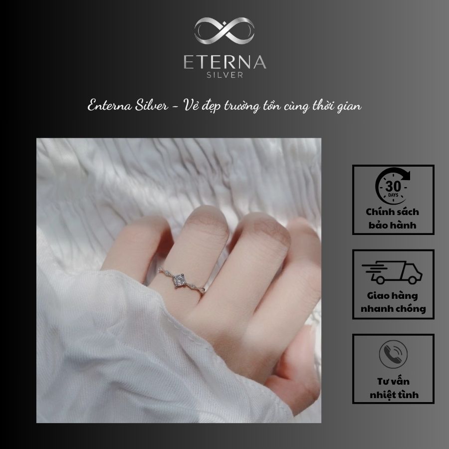 Nhẫn bạc nữ Eterna Silver đính đá nhỏ – Nhẹ nhàng mà cuốn hút - Ảnh 4