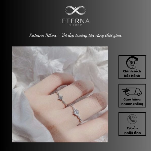 Nhẫn bạc nữ Eterna Silver đính đá nhỏ – Nhẹ nhàng mà cuốn hút - Ảnh 5