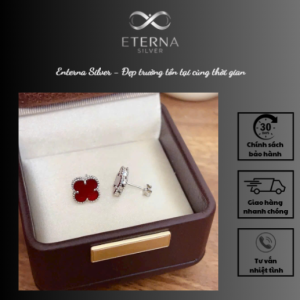 Đôi khuyên tai hình cỏ bốn lá - Eterna Silver